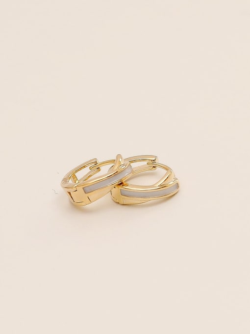 HYACINTH Brass Cubic Zirconia Geometric Minimalist Huggie Trend Korean Fashion Earring 2