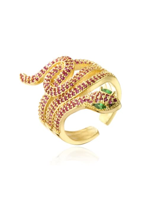 11215 Brass Cubic Zirconia Snake Vintage Band Ring