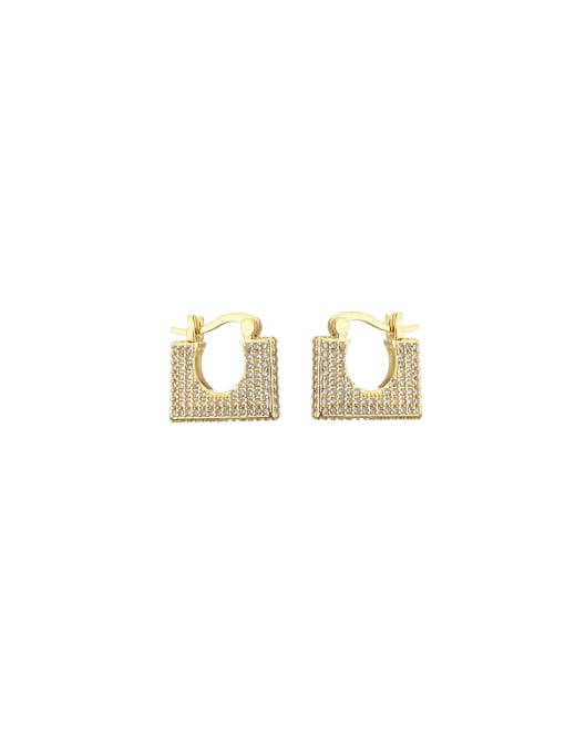 AOG Brass Cubic Zirconia Geometric Dainty Stud Earring 0