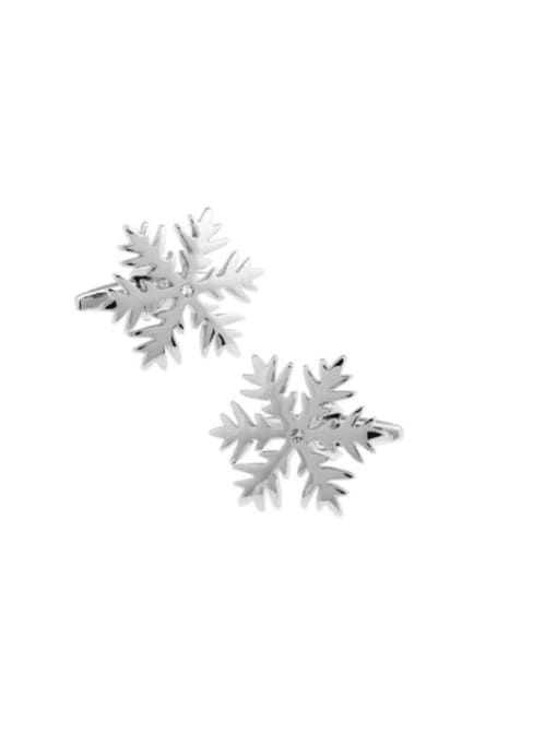 steel Brass Flower Trend  Snowflake Cuff Link