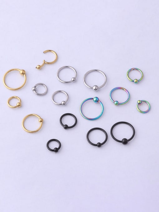 HISON Stainless steel Round Minimalist Nose Rings 3