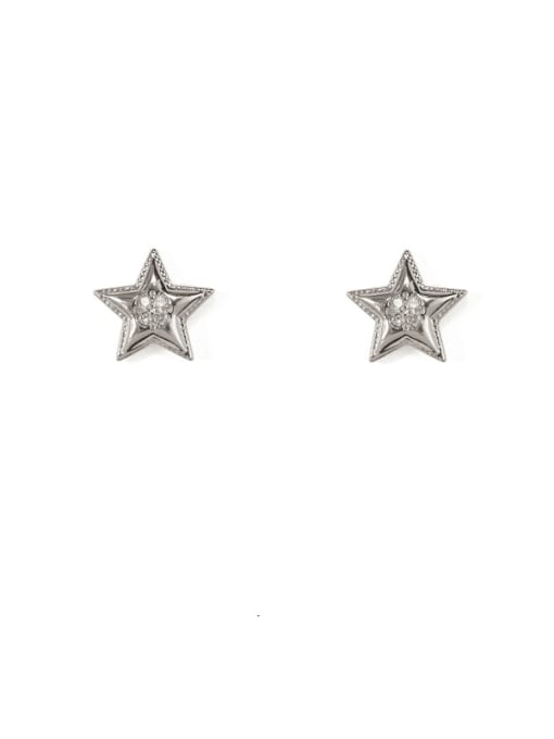 five-pointed star Brass Rhinestone Star Minimalist Stud Earring