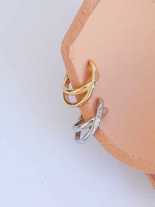 Five Color Brass Cubic Zirconia Geometric Minimalist Single Earring