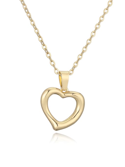 AOG Brass Hollow  Heart Minimalist Necklace 0