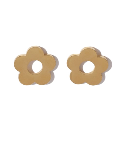Flower Earrings Titanium Steel  Hollow Flower Minimalist Stud Earring