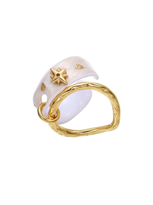 TINGS Brass Enamel Star Minimalist Ring