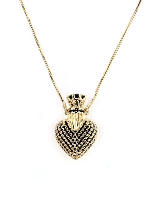 renchi Brass Cubic Zirconia Heart Dainty Necklace