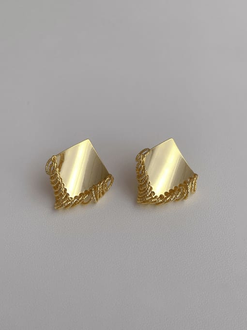 N201 gold Brass Geometric Minimalist Stud Earring