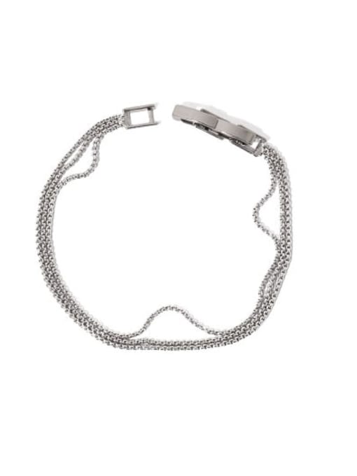 Platinum Brass Bead Geometric Vintage Beaded Bracelet