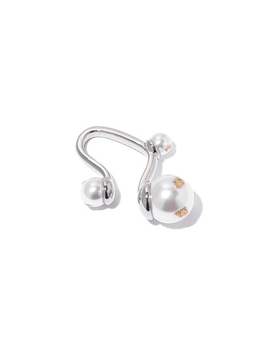 TINGS Brass Imitation Pearl Irregular Vintage Single Earring(Single -Only One) 0
