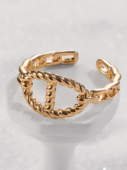 ACCA Brass Hollow Geometric Vintage Band Ring 3