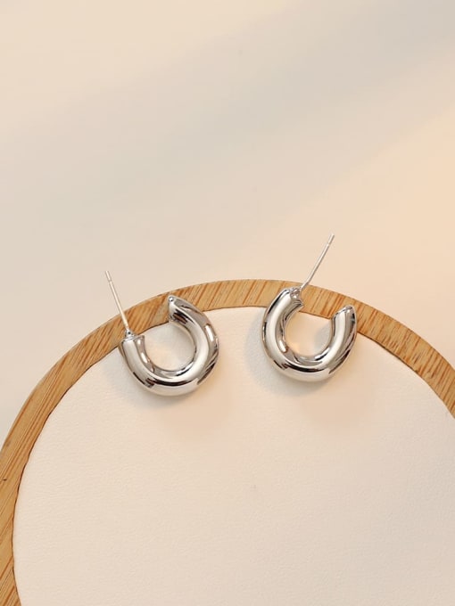 HYACINTH Copper Minimalist C shape Stud Trend Korean Fashion Earring 0