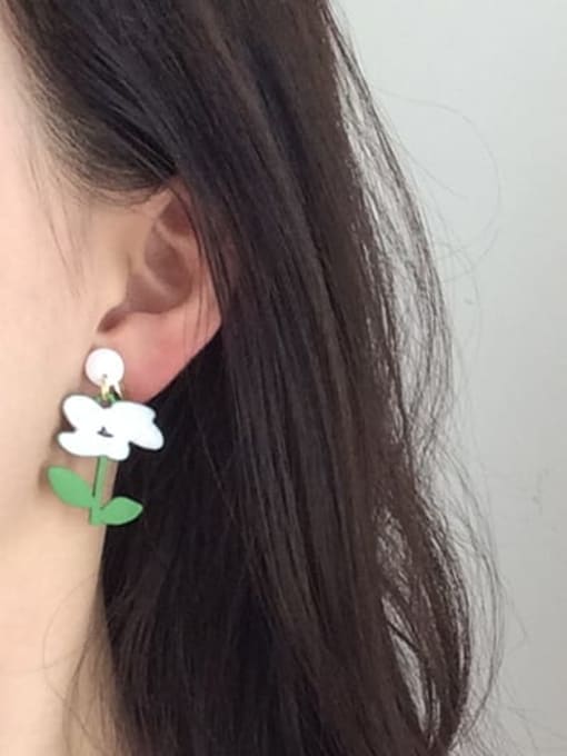 Five Color Alloy Enamel Flower Minimalist Stud Earring 1