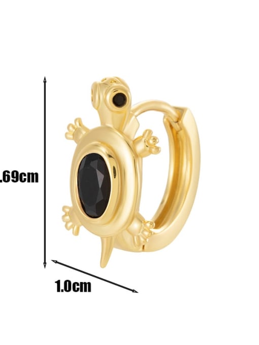5 # Golden -- Single Brass Cubic Zirconia Animal Trend Single Earring