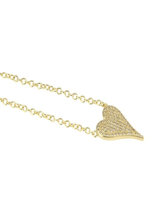 renchi Brass Cubic Zirconia Heart Dainty Necklace 2