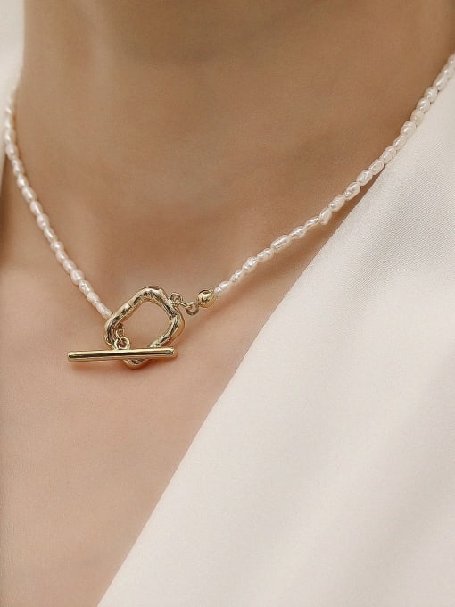 HYACINTH Brass Imitation Pearl Locket Minimalist Trend Korean Fashion Necklace 1