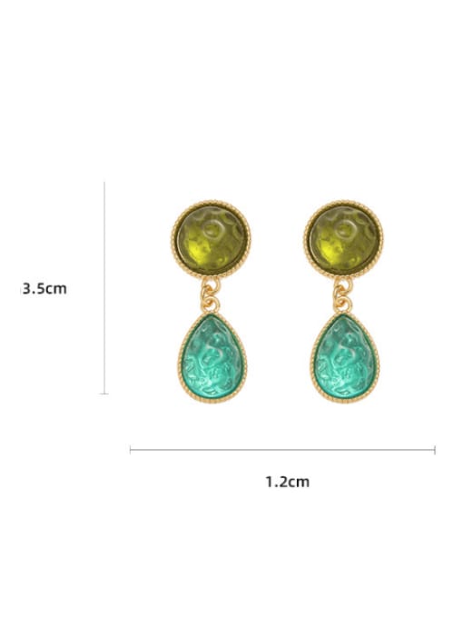Five Color Zinc Alloy Resin Water Drop Minimalist Drop Earring 2