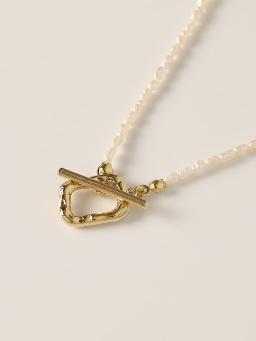 HYACINTH Brass Imitation Pearl Locket Minimalist Trend Korean Fashion Necklace