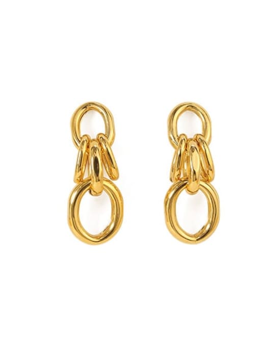 golden Brass Hollow Geometric Vintage Drop Earring
