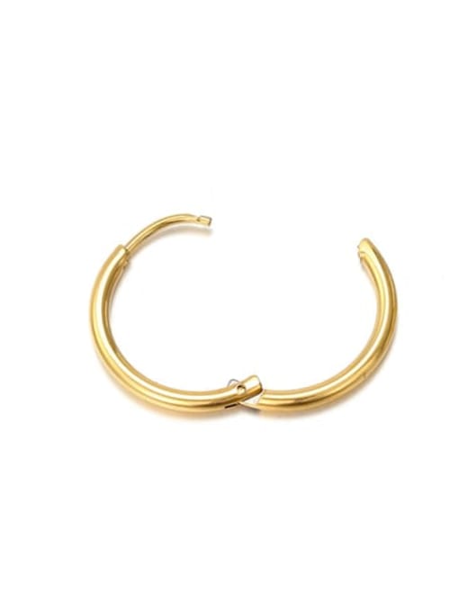 10mm gold Stainless steel Round Minimalist Hoop Earring