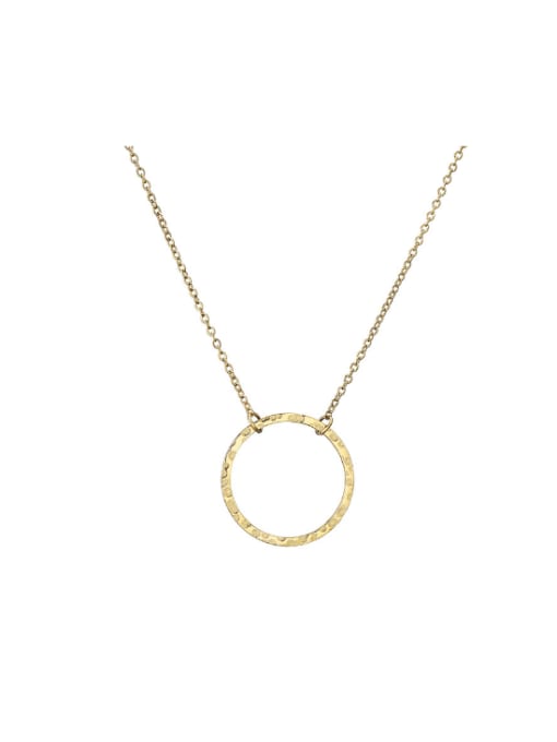 golden Stainless steel Round Minimalist Necklace