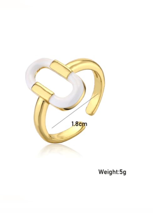 AOG Brass Enamel Geometric Trend Band Ring 3