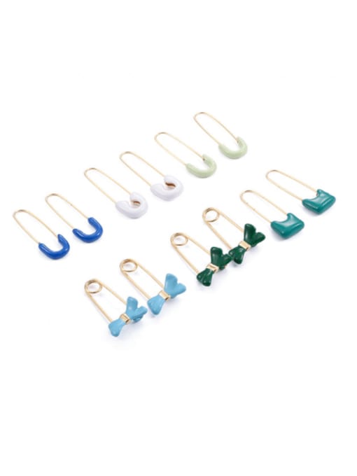Five Color Brass Enamel Bowknot Minimalist Single Earring(only one) 0