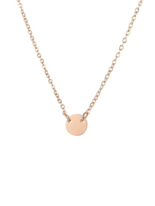 rose gold(Without Engraved) Stainless steel Locket Minimalist Initials 6mm 6mm Necklace