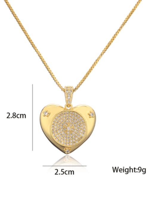 AOG Brass Cubic Zirconia  Vintage Heart Pendant Necklace 3