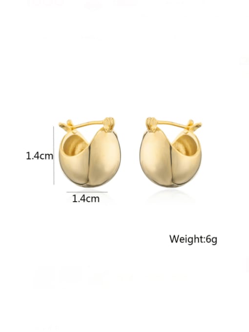 AOG Brass Geometry Minimalist Huggie Earring 2