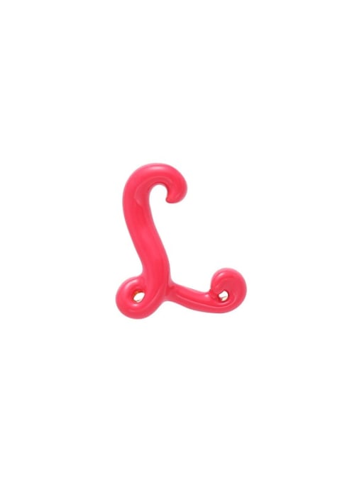 Letter L (sold only) Brass Enamel Message Cute Single Earring