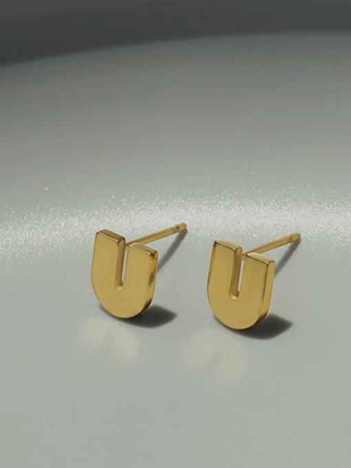 ACCA Brass Letter U Shape Minimalist Stud Earring( Single-Only One) 2