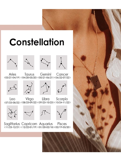 Desoto Stainless steel Constellation Minimalist Geometric  Pendant Necklace 0