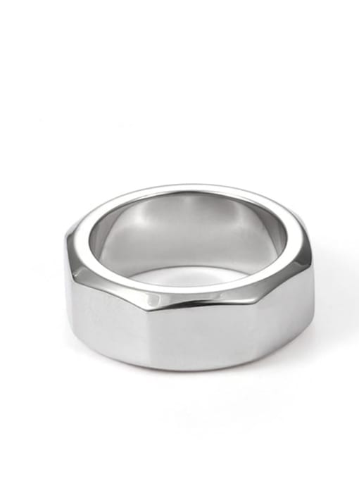 Titanium steel ring Titanium Steel Geometric Minimalist Band Ring