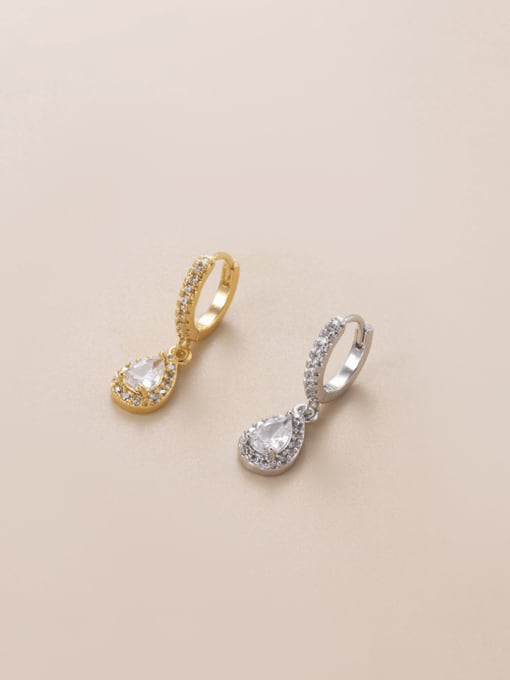 8# Brass Cubic Zirconia Crown Cute Single Earring(Only-One)