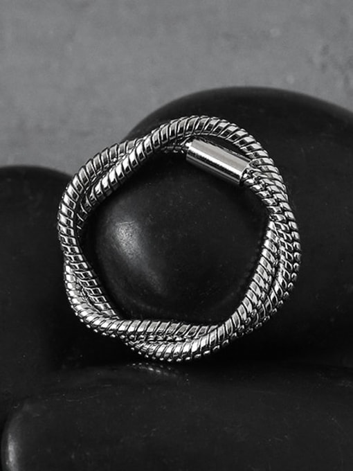 TINGS Titanium Steel Irregular Hip Hop Stackable Ring 2