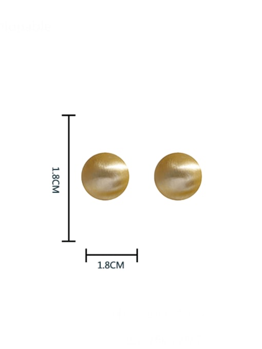 HYACINTH Brass Smooth Round Ball Minimalist Clip Earring 2