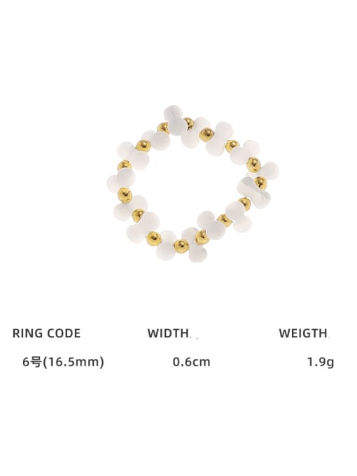 Model 1 Brass Imitation Pearl Geometric Cute Elastic Rope Bead Ring