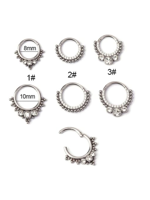 HISON Stainless steel Rhinestone Geometric Hip Hop Nose Rings(Single Only One) 0