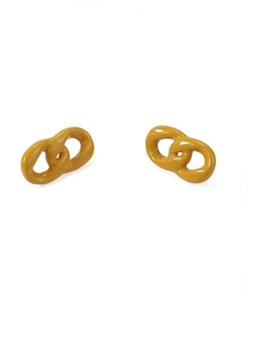 ACCA Brass Enamel Geometric Vintage Drop Earring 1