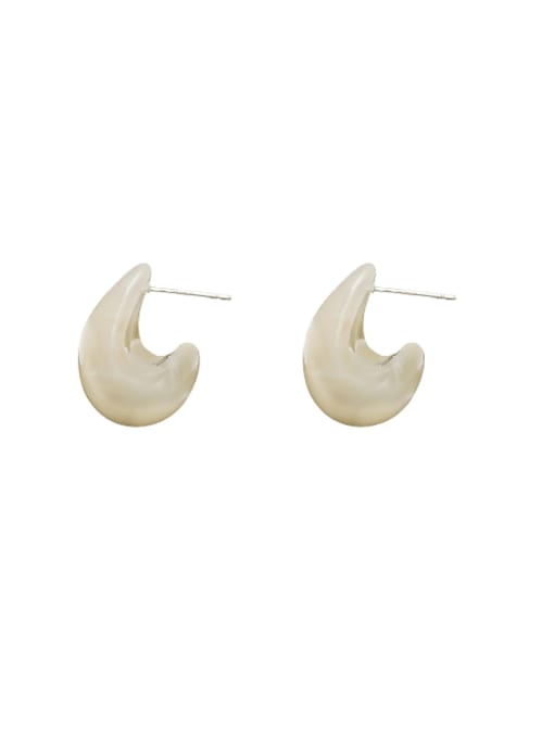 HYACINTH Brass Resin Water Drop Minimalist Stud Earring 1