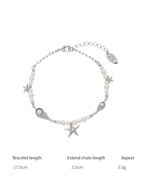 TINGS Brass Cubic Zirconia Hip Hop Sea Star Bracelet and Necklace Set 4