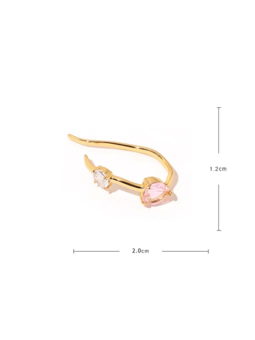 ACCA Brass Cubic Zirconia Heart Minimalist Single Earring( Single -Only One) 2