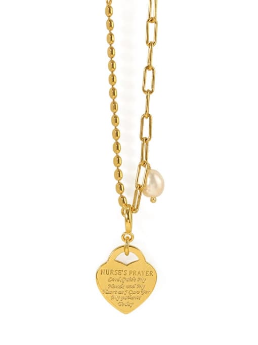ACCA Brass Heart Minimalist Beaded Necklace 0