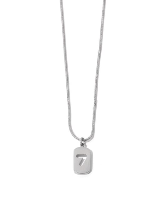 7 Titanium Steel Number Minimalist Necklace