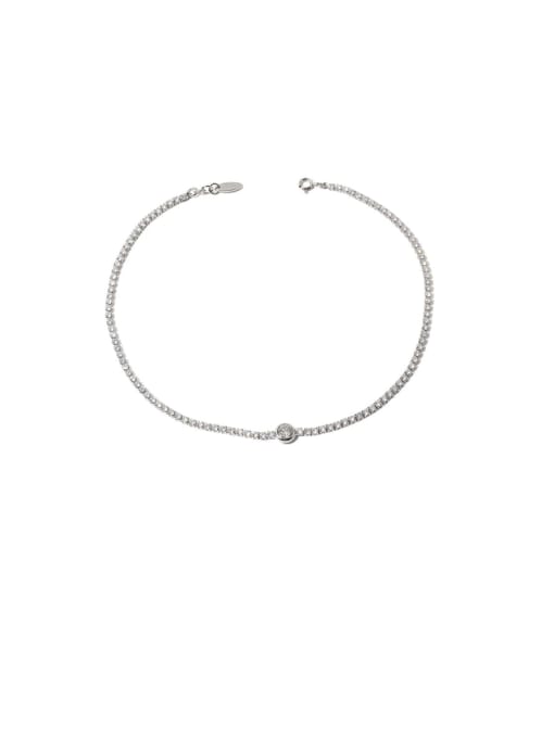Platinum necklace Brass Cubic Zirconia Geometric Hip Hop Necklace