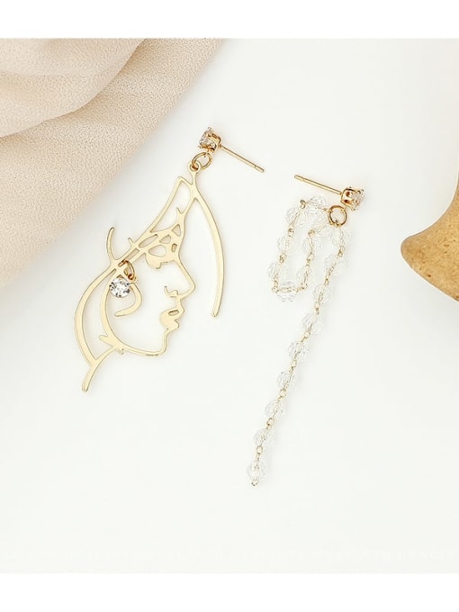HYACINTH Copper Crystal Tassel Minimalist Drop Trend Korean Fashion Earring 1