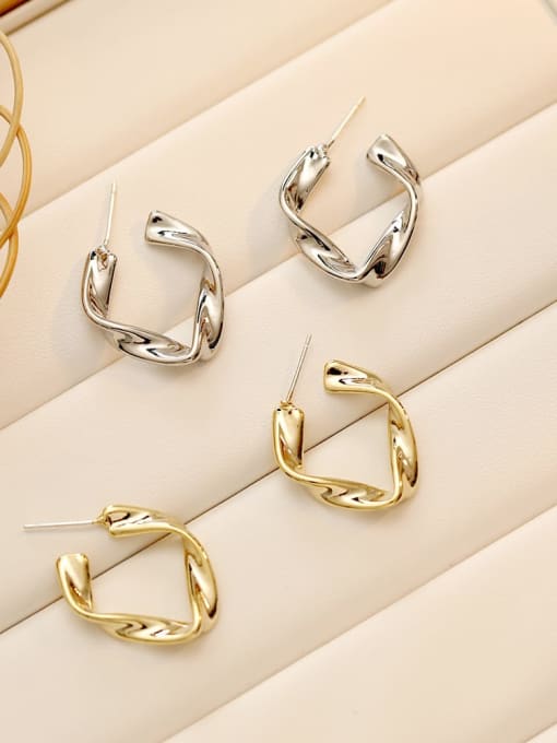 HYACINTH Copper Geometric Minimalist Stud Trend Korean Fashion Earring 0