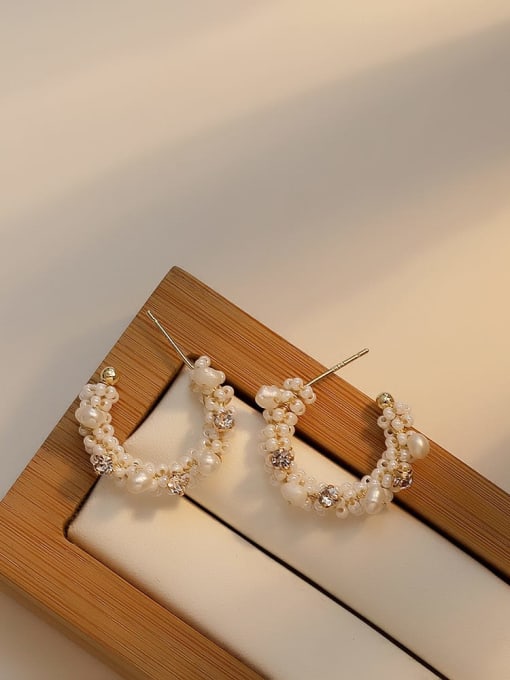 HYACINTH Copper Imitation Pearl Round Dainty Stud Trend Korean Fashion Earring 2