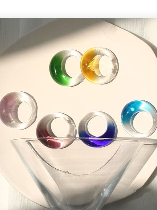 ACCA Millefiori Glass Multi Color Round Artisan Band Ring 4